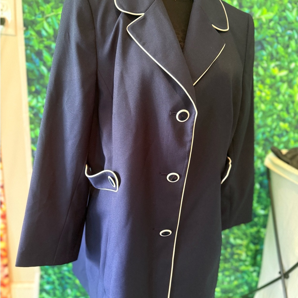 Le Suit Blue and White Blazer Tailored Fit